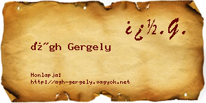 Ágh Gergely névjegykártya